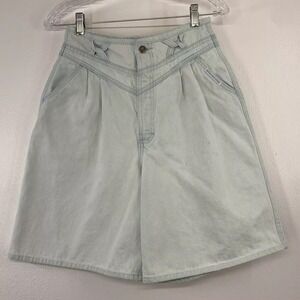 Vtg Rocky Mountain Shorts Woman's 9 Bareback High Rise Light Blue (25x8)